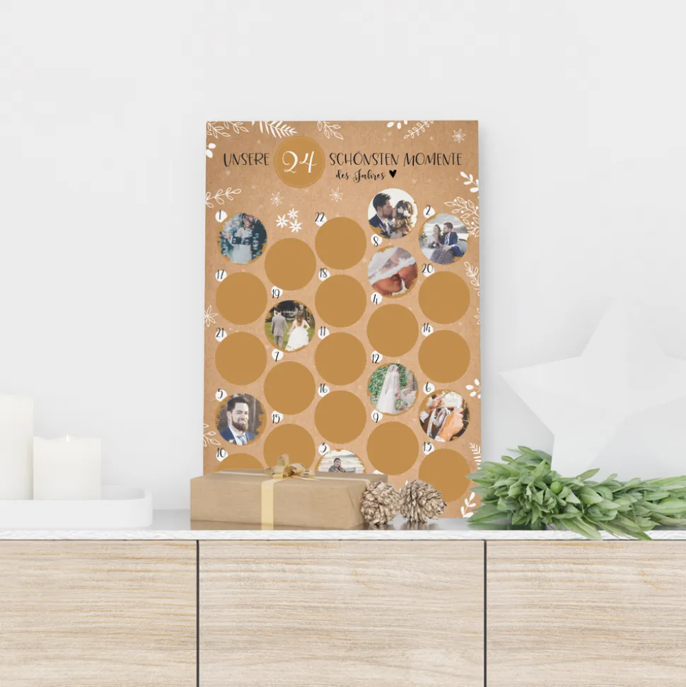 Rubbel Adventskalender mit Foto Frohe Weihnachten