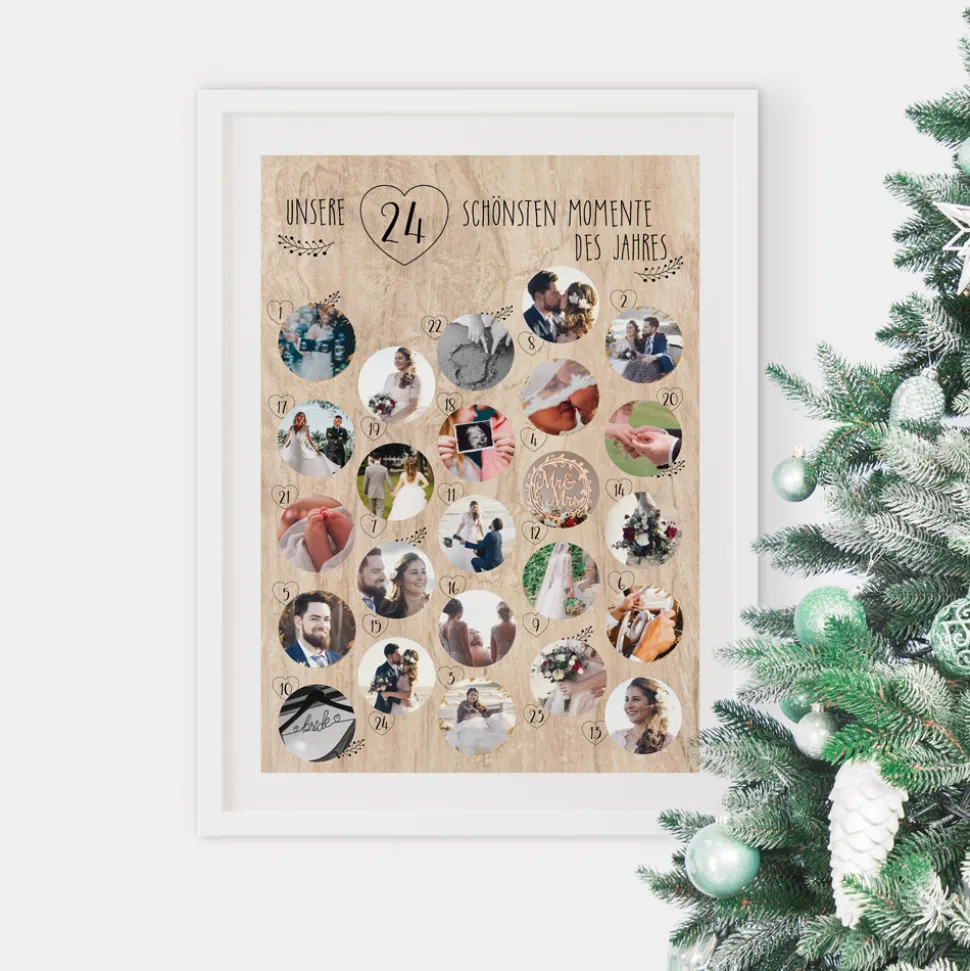 Rubbel Adventskalender mit Fotos "Holz"