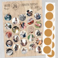 Rubbel Adventskalender mit Fotos "Holz"