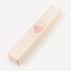 Schmale Kerzenbox Holz "Herz"