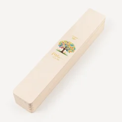 Schmale Kerzenbox Holz "Lebensbaum Bunte Blätter"