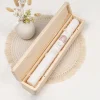 Schmale Kerzenbox Holz "Regenbogen mit Herzen Pastell"