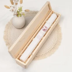 Schmale Kerzenbox Holz "Taube"