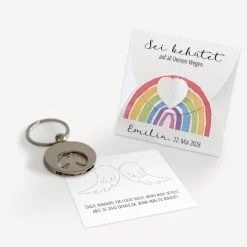 Schutzengel Schlüsselanhänger "Regenbogen Vintage"