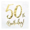 Servietten 50. Geburtstag weiß-gold 20Stück
