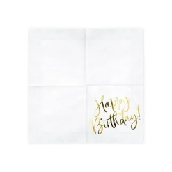 Servietten "Happy Birthday" gold 20 Stück
