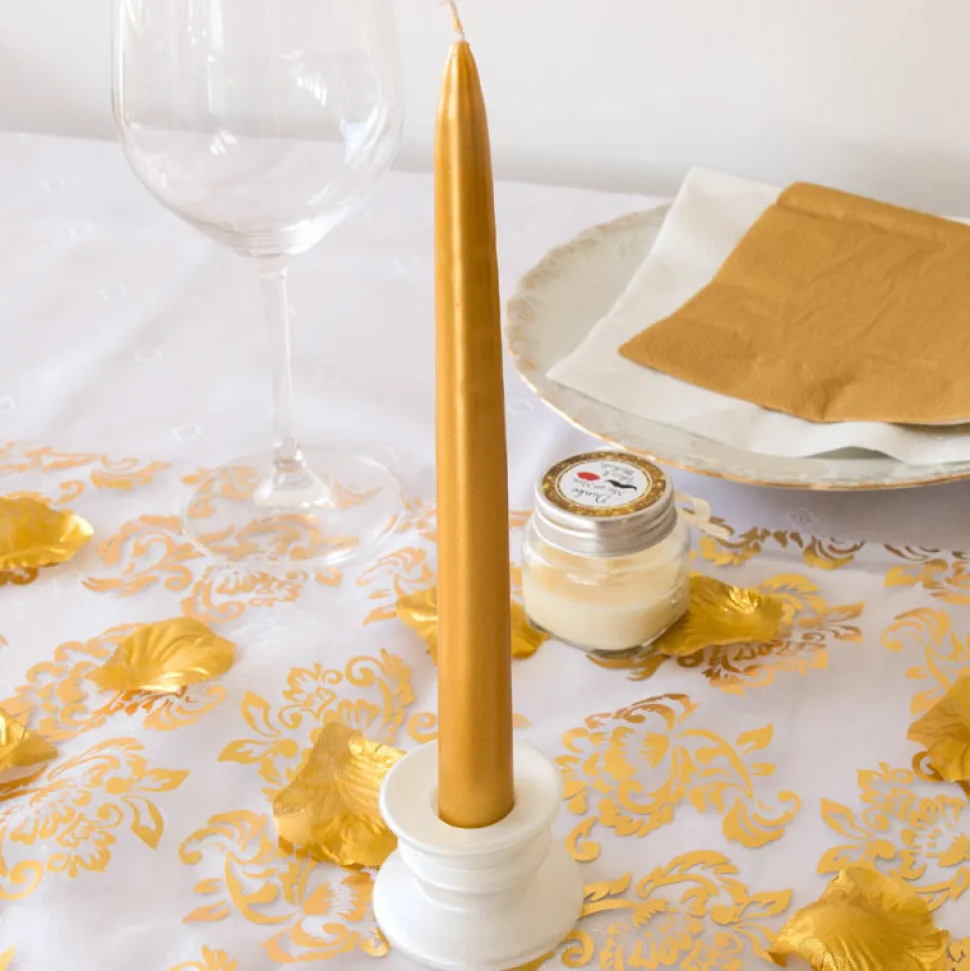 Stabkerzen gold 24 cm 10 Stück
