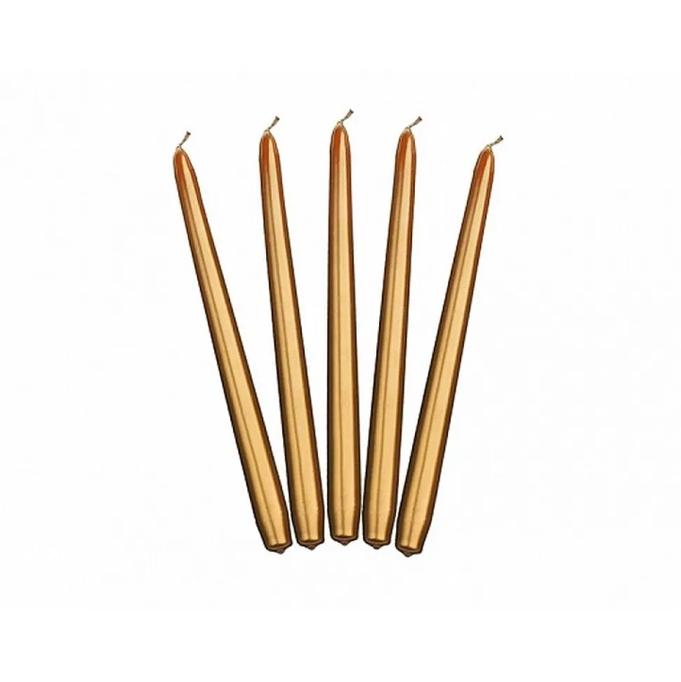 Stabkerzen gold 24 cm 10 Stück