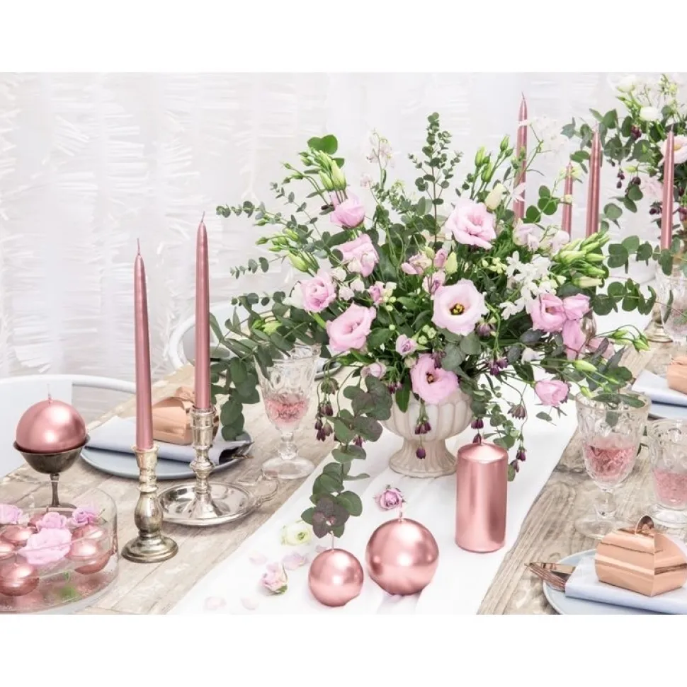 Stabkerzen roségold 24 cm 10 Stück