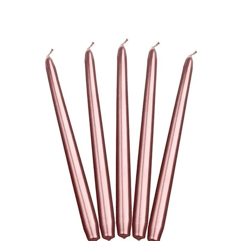 Stabkerzen roségold 24 cm 10 Stück