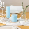 Stumpenkerze mit Rillen hellblau 7,5 cm