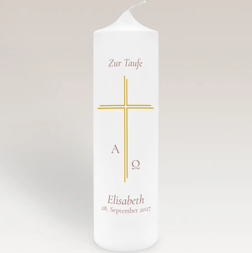 Taufkerze Alpha Omega