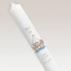 Taufkerze Arche Noah Aquarell schmal