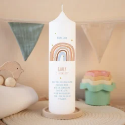 Taufkerze Trockenblumen Blush