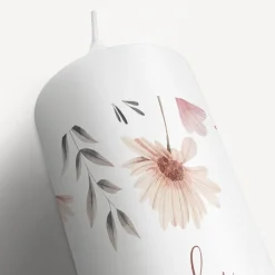 Taufkerze Wild Flowers mit Juteband