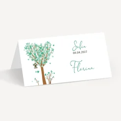 Tischkarte Aufsteller "Baum Herzen"