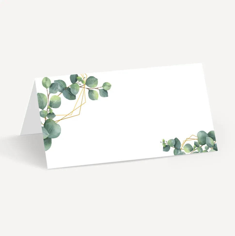 Tischkarte Aufsteller "Eukalyptus Geometrie"