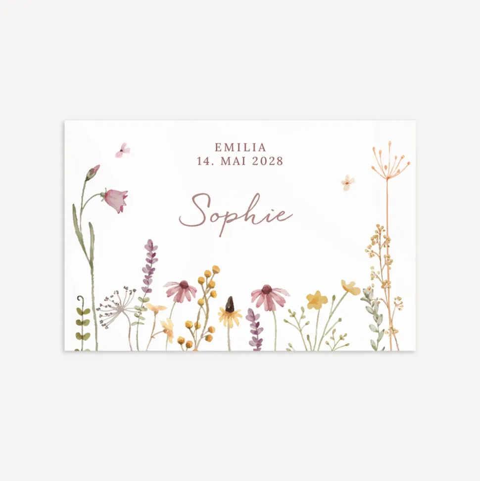 Tischkarte "Wildromantische Blüten"