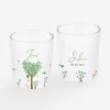 Tischkarte Windlicht "Baum Herzen" inkl. Glas