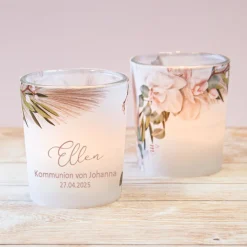Tischkarte Windlicht Boho Pampas inkl. Glas
