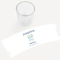 Tischkarte Windlicht Junge "Liebe Glaube Weisheit" inkl. Glas