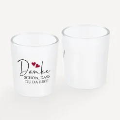 Tischkarte Windlicht "Kalligrafie" inkl. Glas