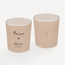 Tischkarte Windlicht "Kraftkarton mit Herz" inkl. Glas