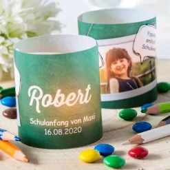 Tischkarte Windlicht "Schulanfang" inkl. Glas