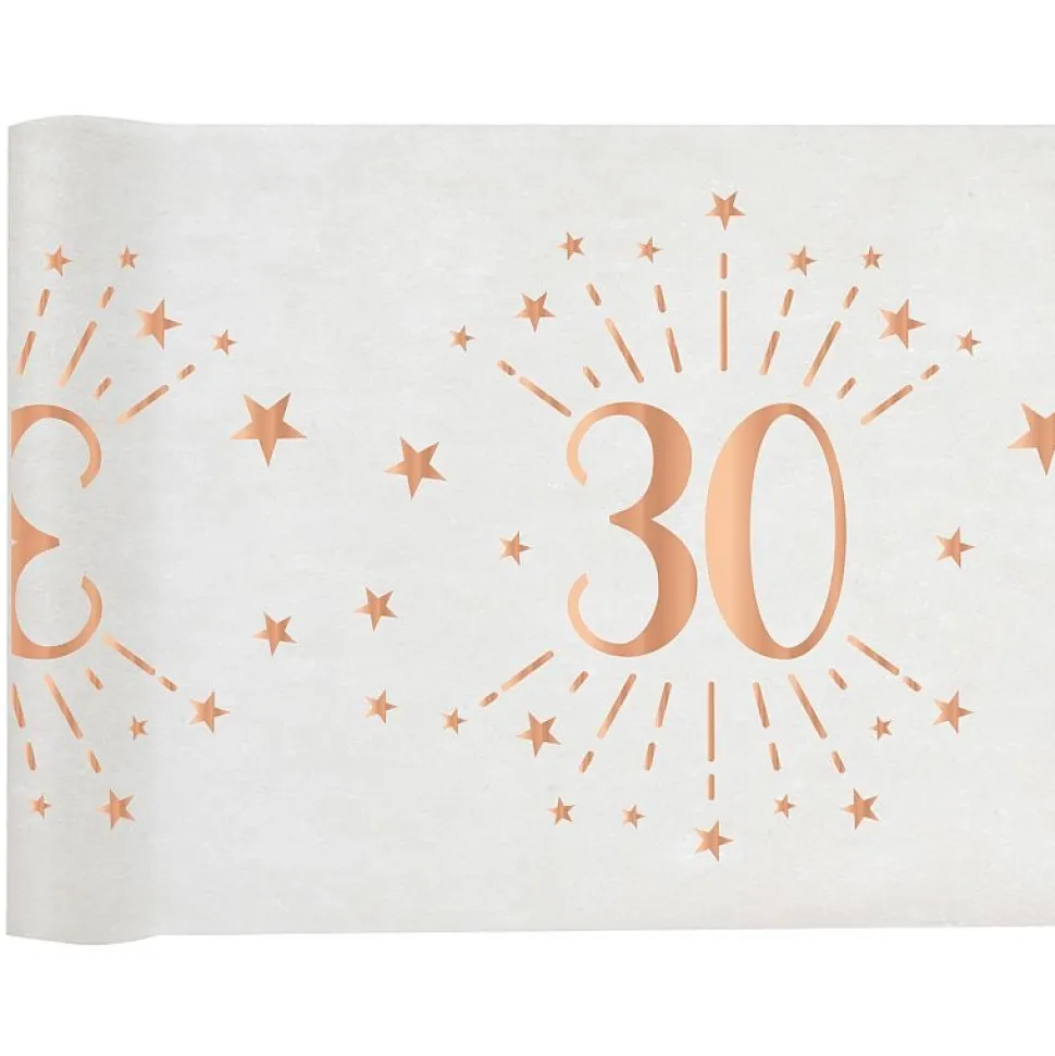 Tischläufer 30. Geburtstag roségold 30 cm x 5 m