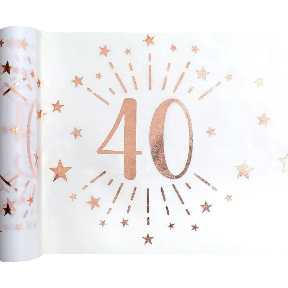 Tischläufer 40. Geburtstag roségold 30 cm x 5 m