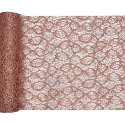 Tischläufer "Glitzer Spitze roségold" 28 cm x 5 m