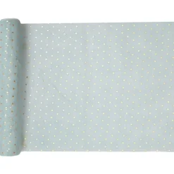 Tischläufer hellblau mit goldenen Punkten 26 cm x 3 m