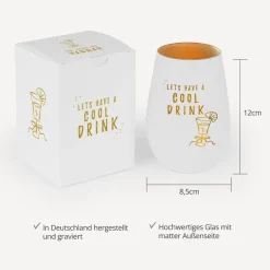 Trinkglas mit Gravur + Spruch "Cool Drink"
