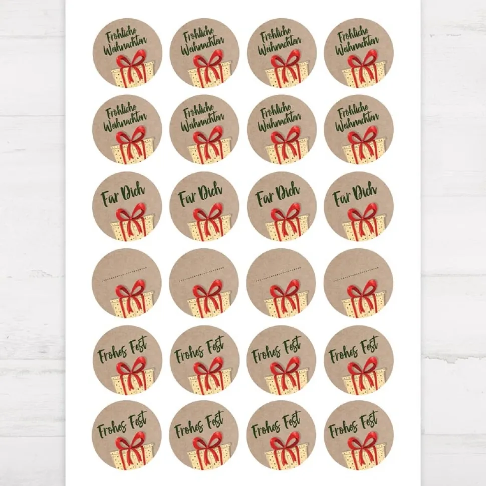 Weihnachtsaufkleber Geschenk 48 Stück
