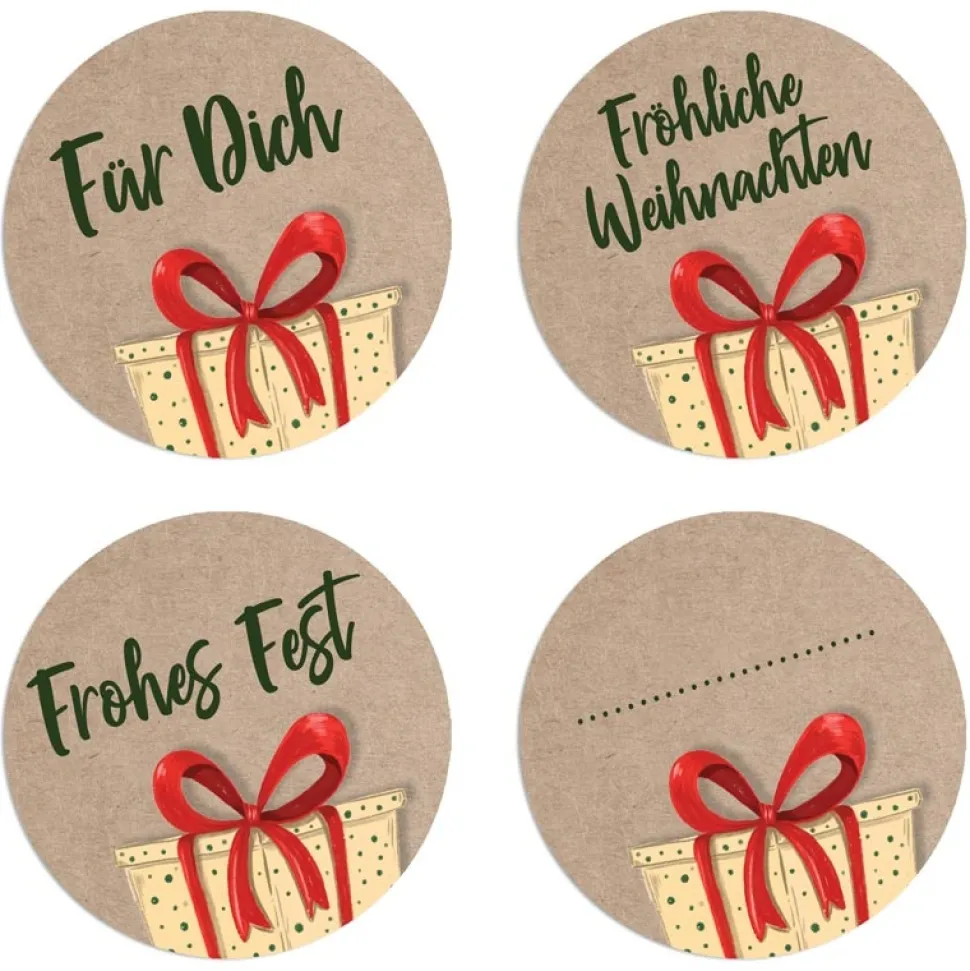 Weihnachtsaufkleber Geschenk 48 Stück