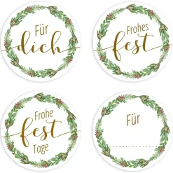 Weihnachtsaufkleber Mistelkranz 48 Stück