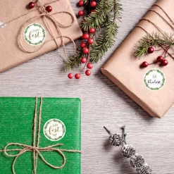 Weihnachtsaufkleber Mistelkranz 48 Stück