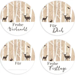 Weihnachtsaufkleber Wald 48 Stück
