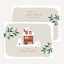 Weihnachtskarte runde Ecken "Winterfreude"