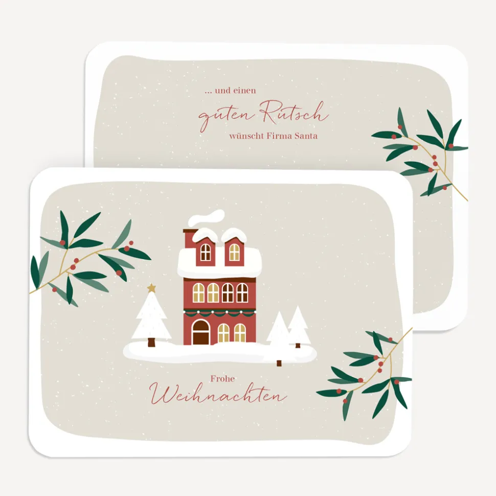 Weihnachtskarte runde Ecken "Winterfreude"