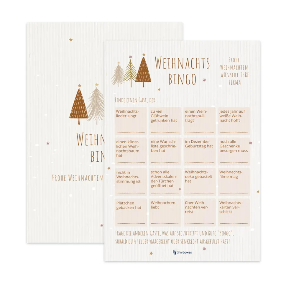 Weihnachtsspiel Weihnachtsbingo