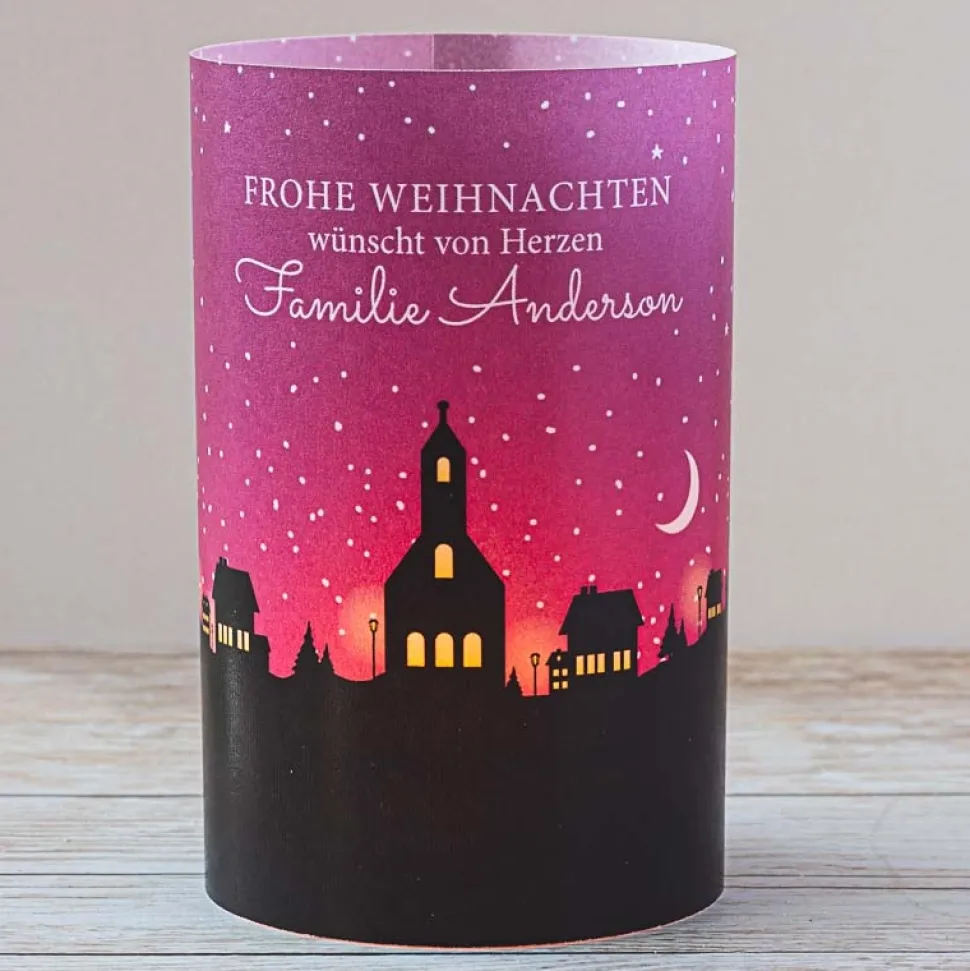 Windlicht Weihnachten Karte "Winterdorf"