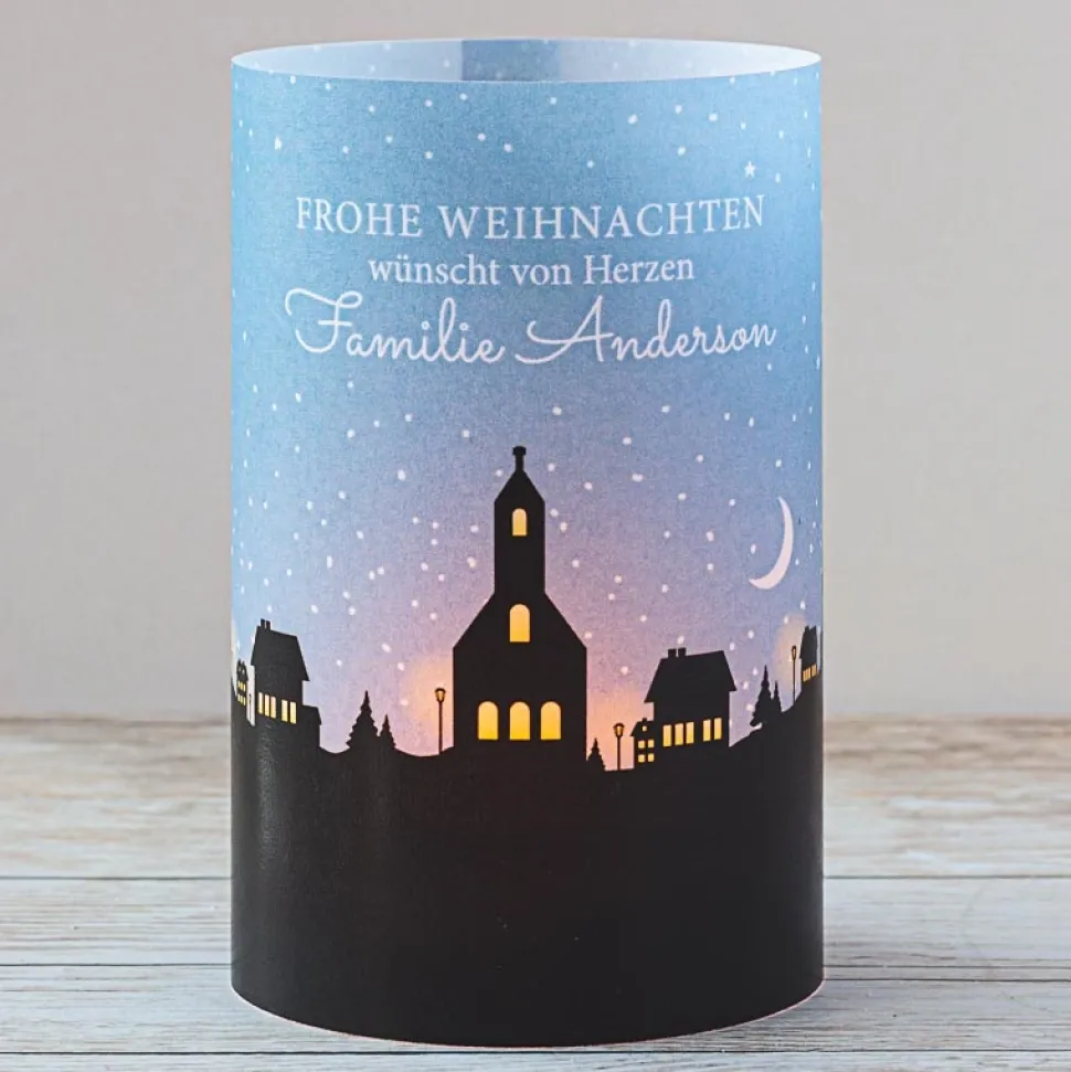 Windlicht Weihnachten Karte "Winterdorf"