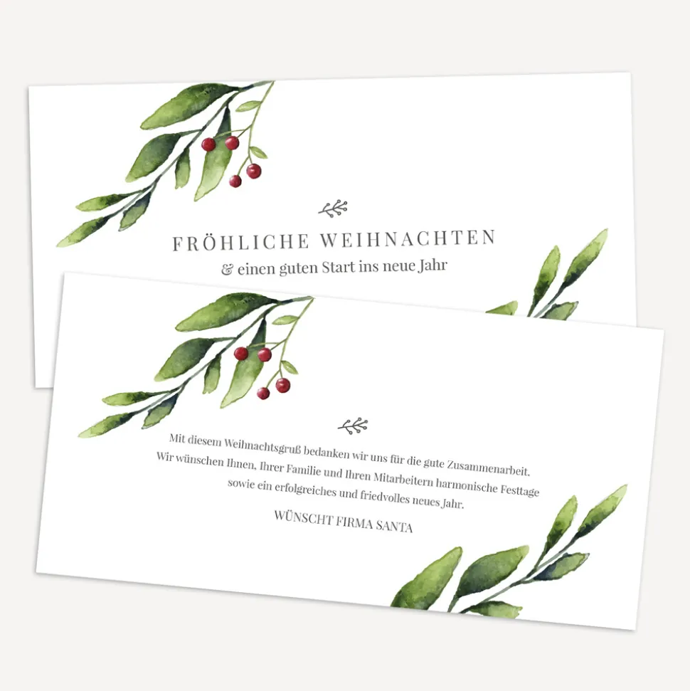 Windlicht Weihnachten Karte "Mistelzweig"
