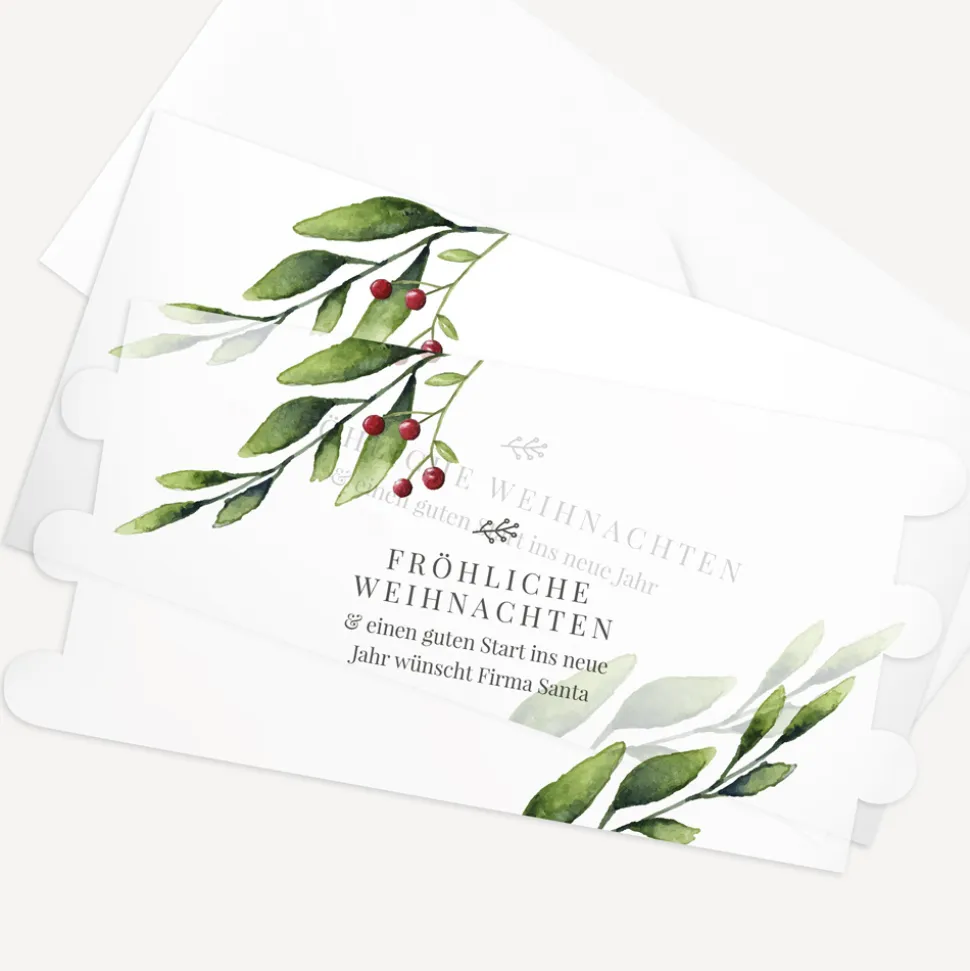 Windlicht Weihnachten Karte "Mistelzweig"