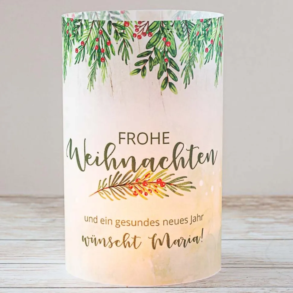 Windlicht Weihnachten Karte "Weihnachtsfreude"