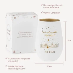 Windlicht Weihnachten mit Gravur