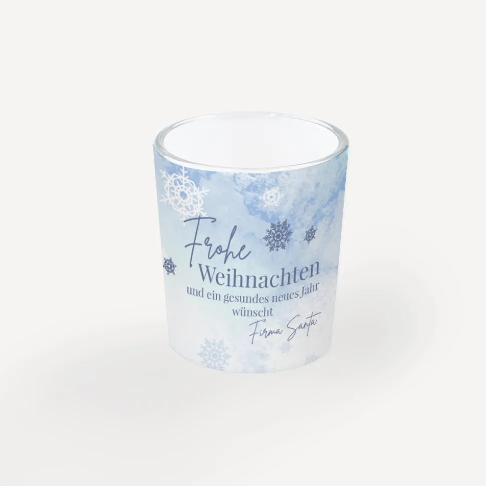 Windlicht Weihnachten "Schneeflocken"