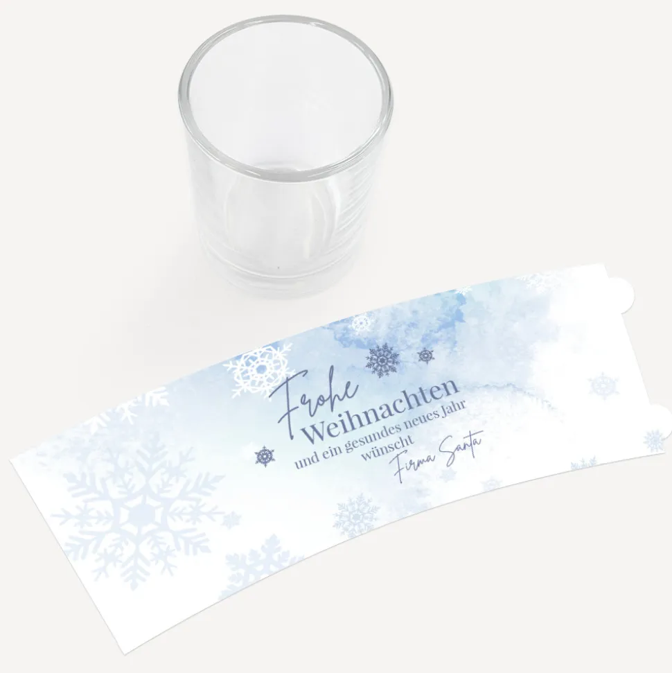 Windlicht Weihnachten "Schneeflocken"