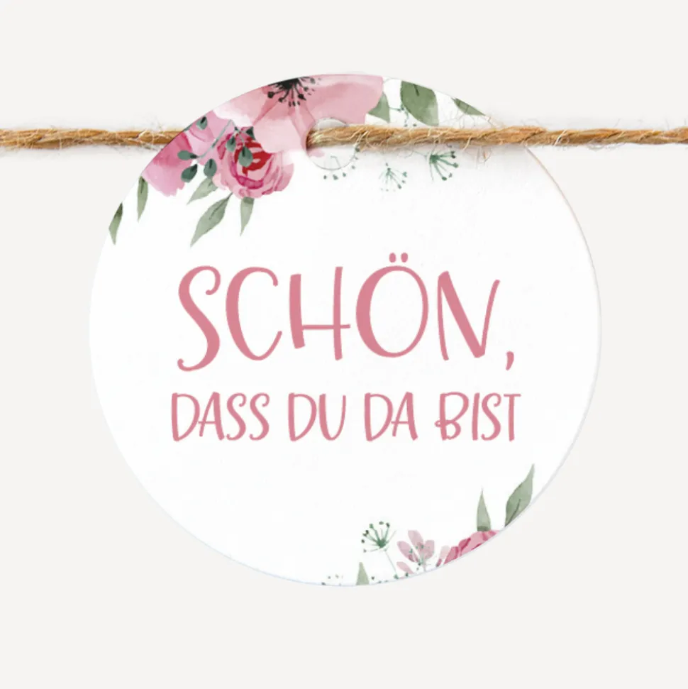 24 x Geschenkanhänger rund "Bohemian Summer"